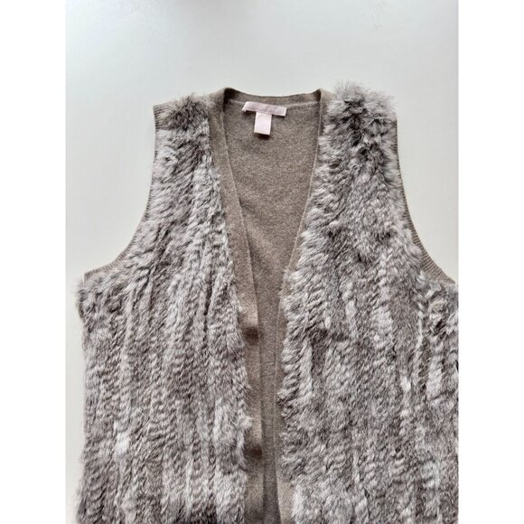 THE CASHMERE PROJECT Rabbit Fur 100% Cashmere Knit Long Vest Cardigan, Size L - Picture 7 of 15